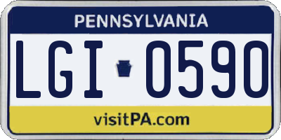 PA license plate LGI0590