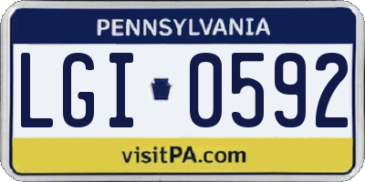 PA license plate LGI0592