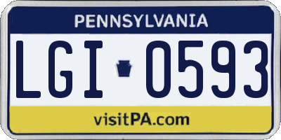 PA license plate LGI0593