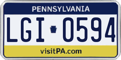 PA license plate LGI0594