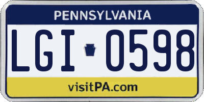 PA license plate LGI0598