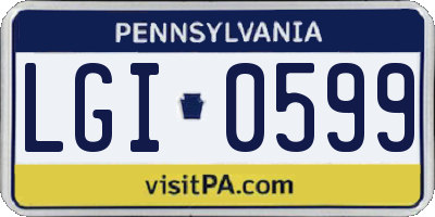 PA license plate LGI0599