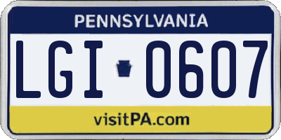 PA license plate LGI0607