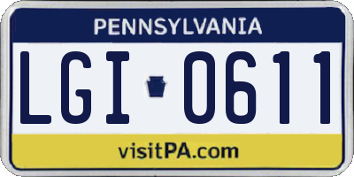 PA license plate LGI0611
