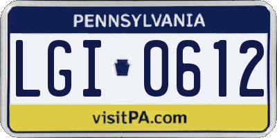 PA license plate LGI0612