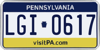 PA license plate LGI0617
