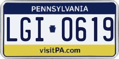 PA license plate LGI0619