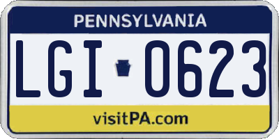 PA license plate LGI0623
