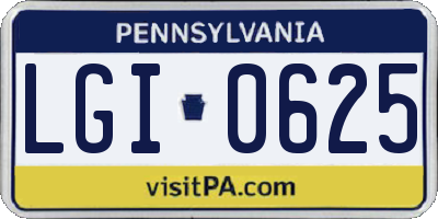 PA license plate LGI0625