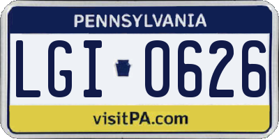 PA license plate LGI0626