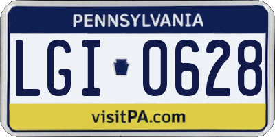 PA license plate LGI0628