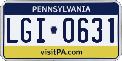 PA license plate LGI0631
