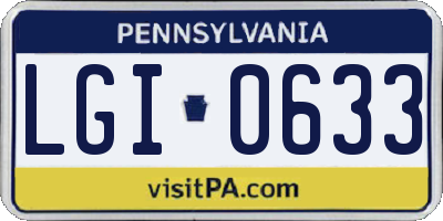 PA license plate LGI0633