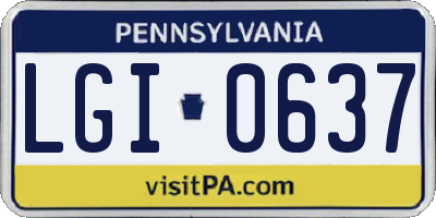 PA license plate LGI0637