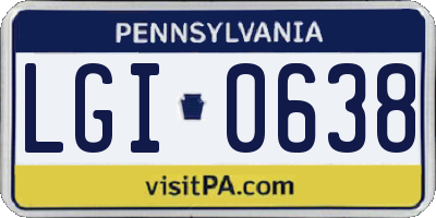 PA license plate LGI0638