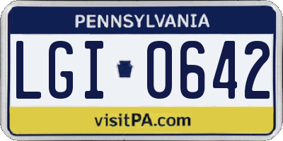 PA license plate LGI0642