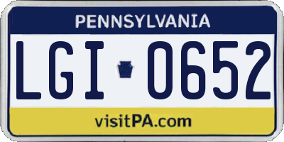 PA license plate LGI0652