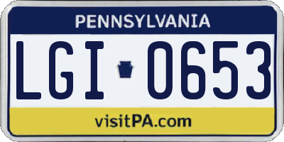 PA license plate LGI0653