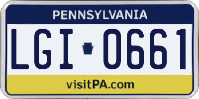 PA license plate LGI0661