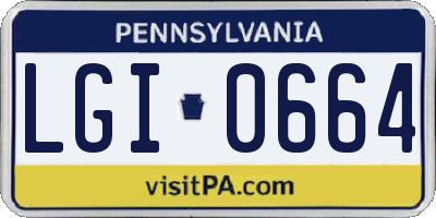 PA license plate LGI0664