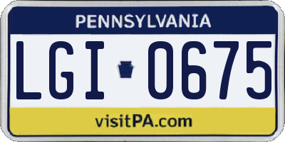 PA license plate LGI0675