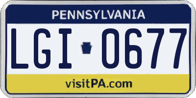 PA license plate LGI0677