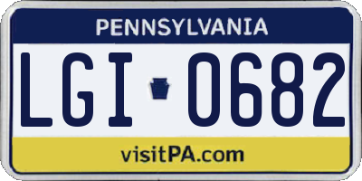 PA license plate LGI0682