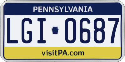 PA license plate LGI0687