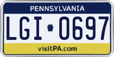 PA license plate LGI0697