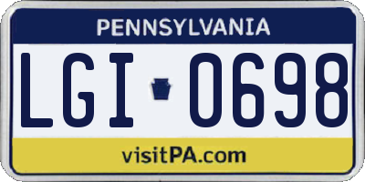 PA license plate LGI0698