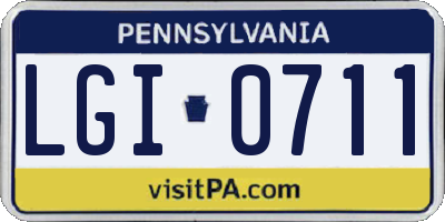 PA license plate LGI0711