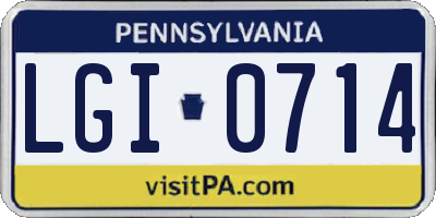 PA license plate LGI0714
