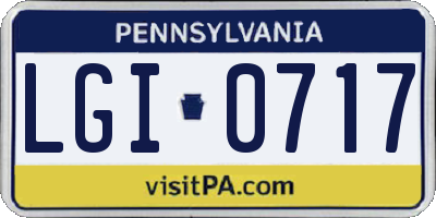 PA license plate LGI0717