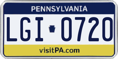 PA license plate LGI0720