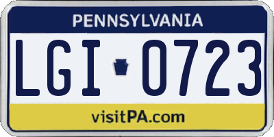 PA license plate LGI0723