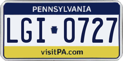 PA license plate LGI0727