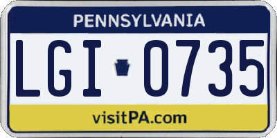 PA license plate LGI0735