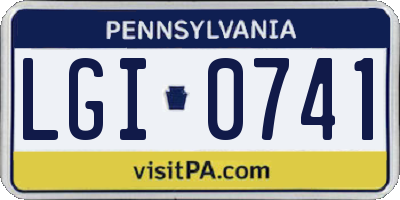 PA license plate LGI0741