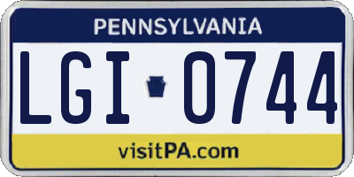 PA license plate LGI0744