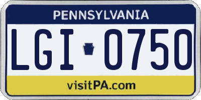 PA license plate LGI0750