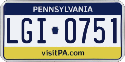 PA license plate LGI0751