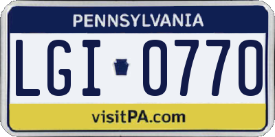 PA license plate LGI0770