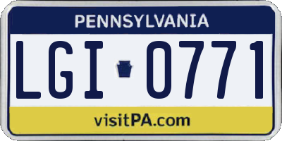 PA license plate LGI0771