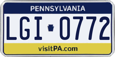 PA license plate LGI0772