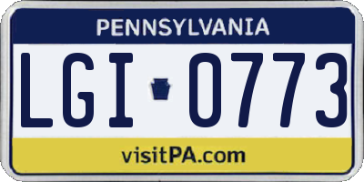 PA license plate LGI0773