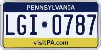 PA license plate LGI0787