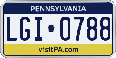PA license plate LGI0788