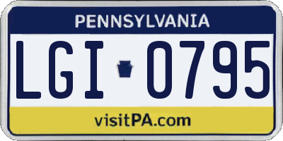 PA license plate LGI0795
