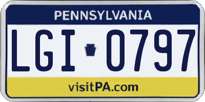 PA license plate LGI0797