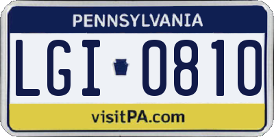 PA license plate LGI0810